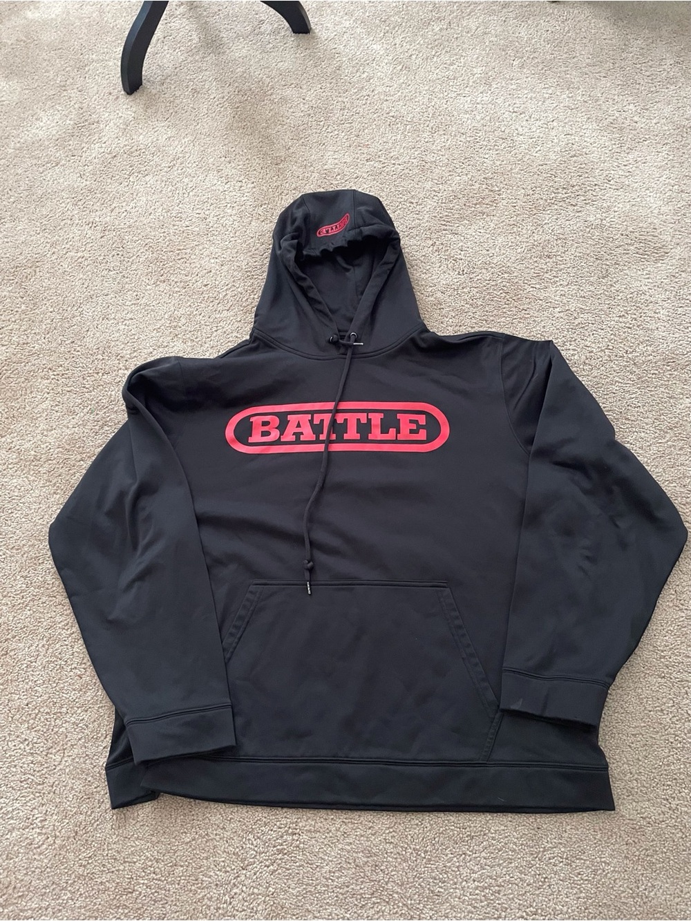 Battle Logo Black Hoodie - Men's Crewneck Pullover